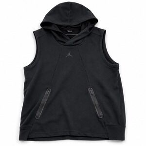 Nike Air Jordan Sleeveless Hoodie Black Jumpman Tech Fleece Men's XL Zip Pocket